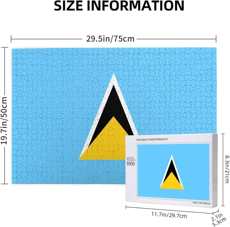 لغز علم سانت لوسيا 1000 قطعة للكبار 29.5 × 19.7 بوصة ديكور المنزل - Image 3